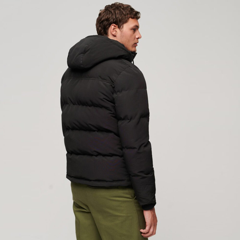 Hooded Microfibre Sports Puffer Jacket