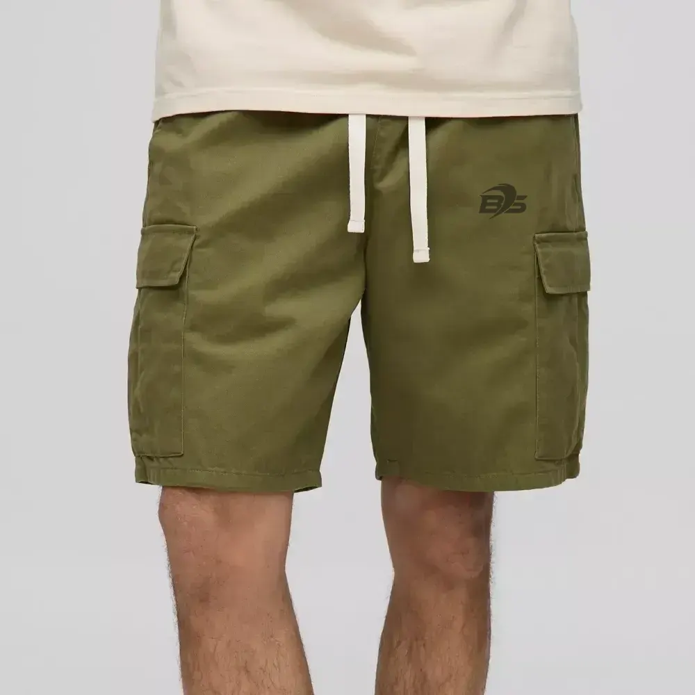 Khaki Relaxed Fit Cargo Shorts